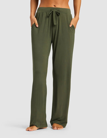 Women's Bamboo Stretch-Knit Long Sleeve Lounge Tee & Pant Set