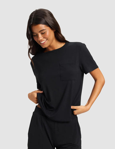 Women's Bamboo Stretch-Knit Lounge Tee & Pants Set