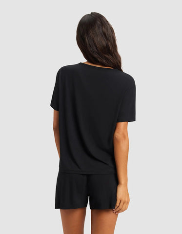 Women's Bamboo Stretch-Knit Lounge Tee & Shorts Set