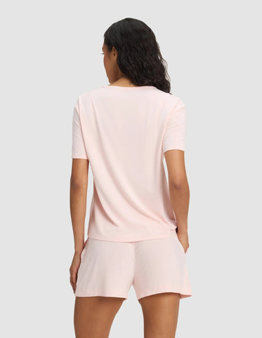 Women's Bamboo Stretch-Knit Lounge Tee & Shorts Set