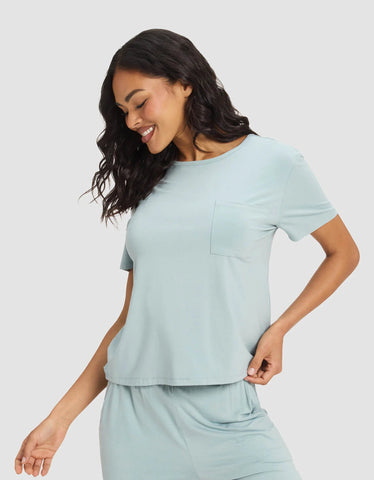 Women's Bamboo Stretch-Knit Lounge Tee & Pants Set