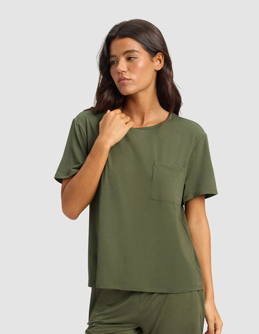 Women's Bamboo Stretch-Knit Lounge Tee & Pants Set