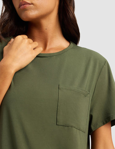 Women's Bamboo Stretch-Knit Lounge Tee & Shorts Set