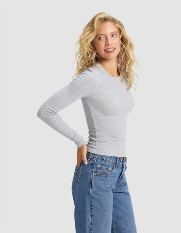 Women's Fine Ribbed Long Sleeve Tee