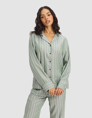 Women's Soft Woven Long Sleeve Pajama Top - Last Chance