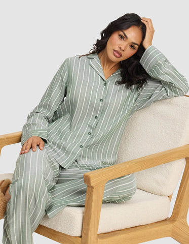 Women's Soft Woven Long Sleeve Pajama Top - Last Chance